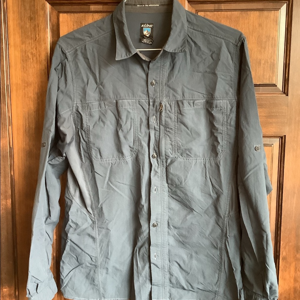 Kuhl Button Down Shirt Casual Outdoors Hiking Backpacking Travel Climb Men's L
